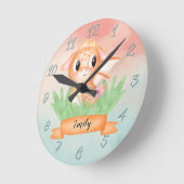 Niedlich Baby Dragon Watercolor Runde Wanduhr (Winkel)