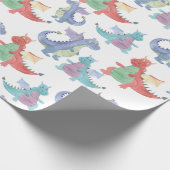 Niedlich Baby Dragons Happy Dancing Funny Kids Car Geschenkpapier (Ecke)