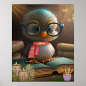 Niedlich Baby Duck liest Buch personalisiert Art Poster (Vorne)