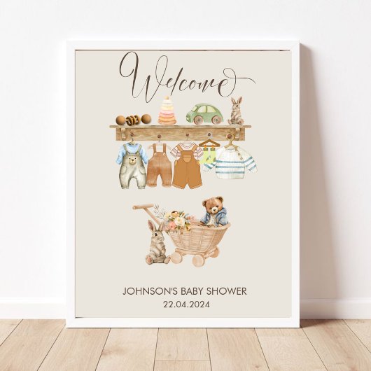 Niedlich Baby Dusche Begrüßung Boho Kinderzimmer T Poster