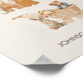 Niedlich Baby Dusche Begrüßung Boho Kinderzimmer T Poster (Ecke)