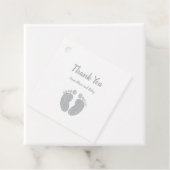 Niedlich Baby Dusche Danke Lässige graue Fußspuren Geschenkanhänger (Beispiel)