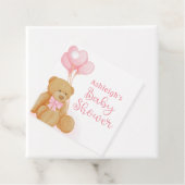 Niedlich Baby Dusche Teddy Bear Pink Herzblasen Geschenkanhänger (Beispiel)