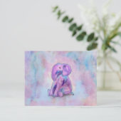 Niedlich Baby Elephant Aquarellpasten Postkarte (Stehend Vorderseite)