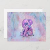 Niedlich Baby Elephant Aquarellpasten Postkarte (Vorne/Hinten)
