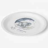 Niedlich Baby Elephant Baby Dusche Pappteller (Schrägansicht)