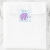 Niedlich Baby Elephant Baby Dusche Quadratischer Aufkleber (Tasche)
