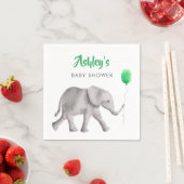Niedlich Baby Elephant Baby Shower Napkins, Green Serviette (Beispiel)