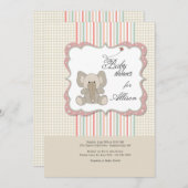 Niedlich Baby Elephant Babydusche Einladung (Vorne/Hinten)