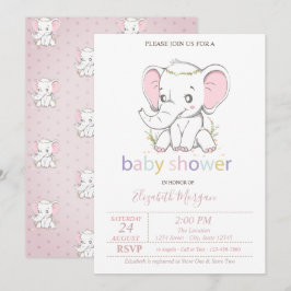 Niedlich Baby Elephant Balloons Babydusche Einladung