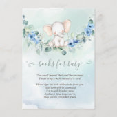 Niedlich Baby Elephant Blue Rose Begleitkarte (Vorderseite)