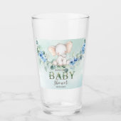 Niedlich Baby Elephant Blue Rose Glas (Vorderseite)