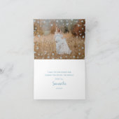 Niedlich Baby Elephant Blue Watercolor Dankeschön  Dankeskarte (Innenseite)