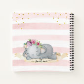 Niedlich Baby Elephant Blume Child Daily Journal Notizblock (Rückseite)