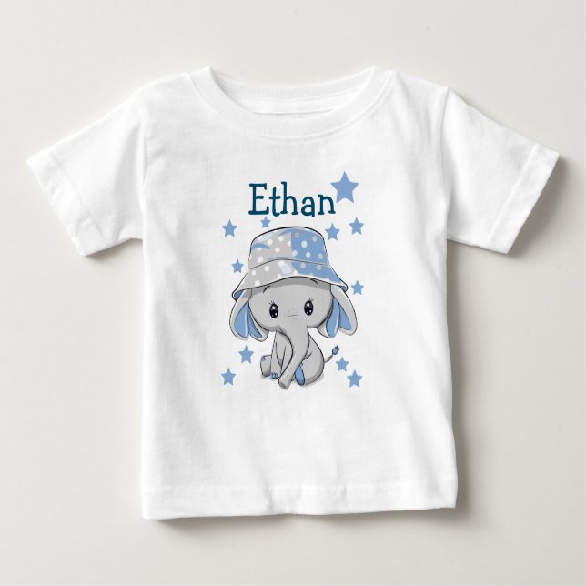 Niedlich Baby Elephant Boy Baby T-shirt (Vorderseite)