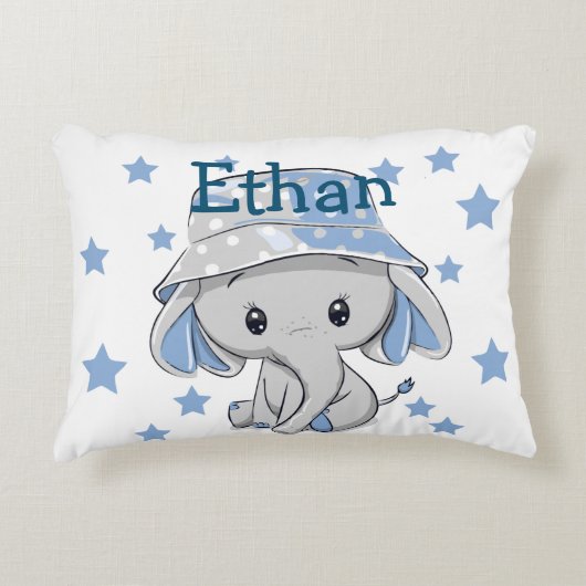 Niedlich Baby Elephant Boy Dekokissen (Vorderseite)