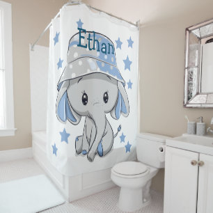 Niedlich Baby Elephant Boy Duschvorhang