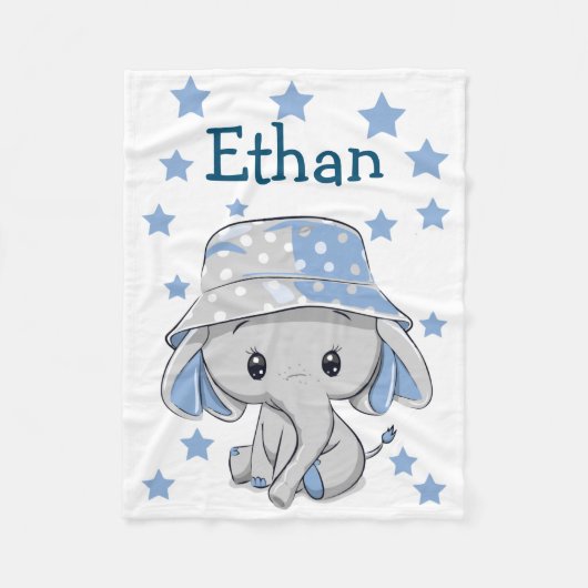 Niedlich Baby Elephant Boy  Fleecedecke (Vorderseite)