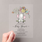 Niedlich Baby Elephant Boy Floral Swing Baby Dusch Acryleinladungen (Insitu (Handheld))