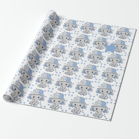 Niedlich Baby Elephant Boy  Geschenkpapier (Ungerollt)