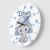 Niedlich Baby Elephant Boy   Große Wanduhr (Winkel)