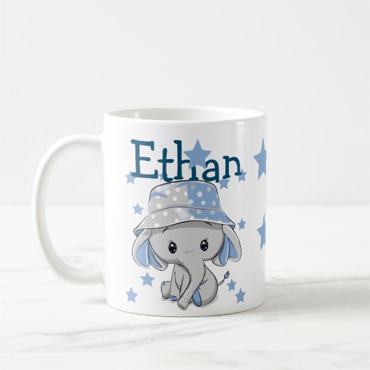 Niedlich Baby Elephant Boy Kaffeetasse (Links)