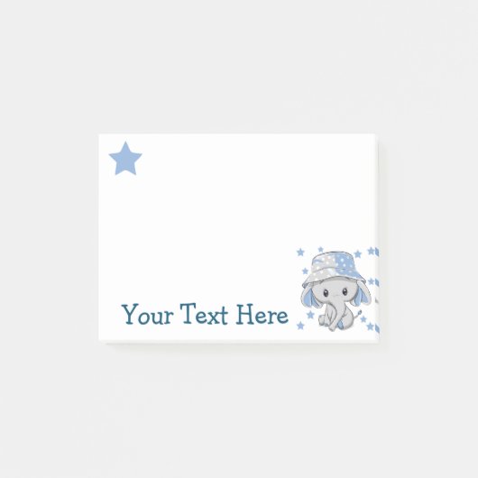 Niedlich Baby Elephant Boy Post-it Klebezettel (Vorderseite)