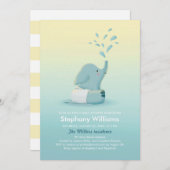 Niedlich Baby Elephant Boy Sprinkle Baby Dusche la Einladung (Vorne/Hinten)