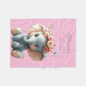 Niedlich Baby Elephant Butterfets Blume Fleecedecke (Vorderseite (Horizontal))