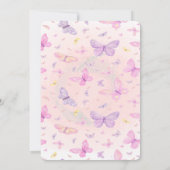 Niedlich Baby Elephant Butterfets Floral Einladung (Rückseite)