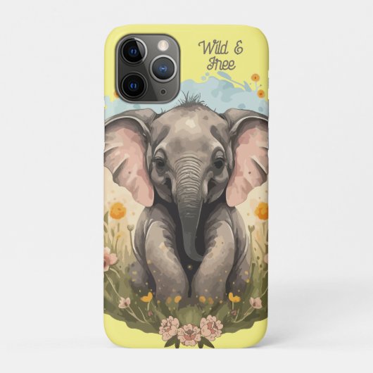 Niedlich Baby Elephant Calf Wildblume Wanderlust Case-Mate iPhone Hülle (Rückseite)