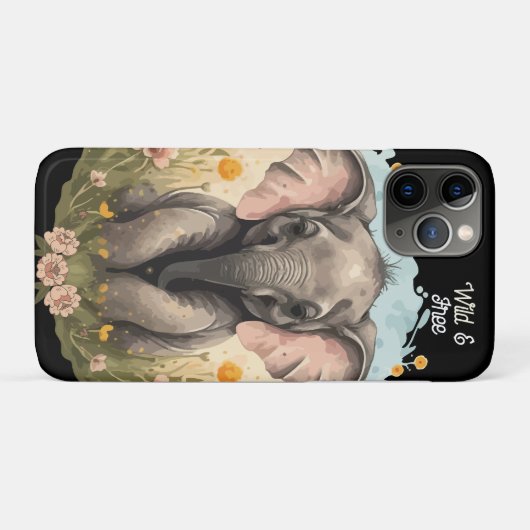 Niedlich Baby Elephant Calf Wildblume Wanderlust Case-Mate iPhone Hülle (Rückseite (Horizontal))