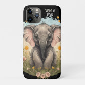 Niedlich Baby Elephant Calf Wildblume Wanderlust Case-Mate iPhone Hülle (Rückseite)