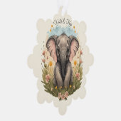 Niedlich Baby Elephant Calf Wildblume Wanderlust Ornament Karte (Rechts)