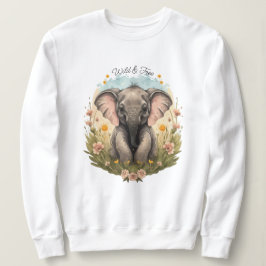 Niedlich Baby Elephant Calf Wildblume Wanderlust Sweatshirt