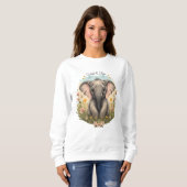 Niedlich Baby Elephant Calf Wildblume Wanderlust Sweatshirt (Vorne ganz)