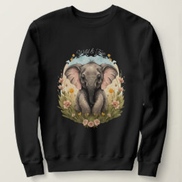 Niedlich Baby Elephant Calf Wildblume Wanderlust Sweatshirt