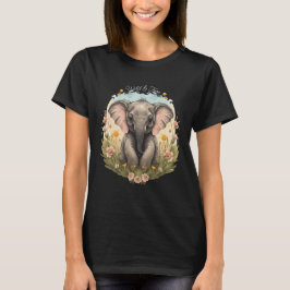 Niedlich Baby Elephant Calf Wildblume Wanderlust T-Shirt