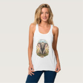 Niedlich Baby Elephant Calf Wildblume Wanderlust Tank Top (Vorderseite Vollansicht)