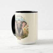 Niedlich Baby Elephant Calf Wildblume Wanderlust Tasse (Vorderseite Links)