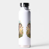 Niedlich Baby Elephant Calf Wildblume Wanderlust Trinkflasche (Links)