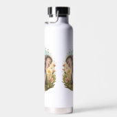 Niedlich Baby Elephant Calf Wildblume Wanderlust Trinkflasche (Rechts)