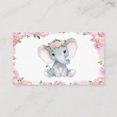 Niedlich Baby-Elephant-Degustationsticket, rosa Begleitkarte (Rückseite)