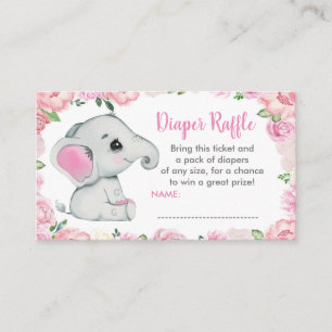 Niedlich Baby-Elephant-Degustationsticket, rosa Begleitkarte