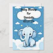 Niedlich Baby Elephant Einladung (Vorderseite)