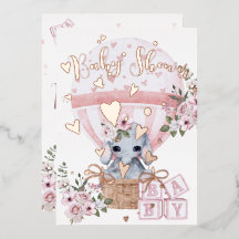 Niedlich Baby Elephant floral Pink Rose
