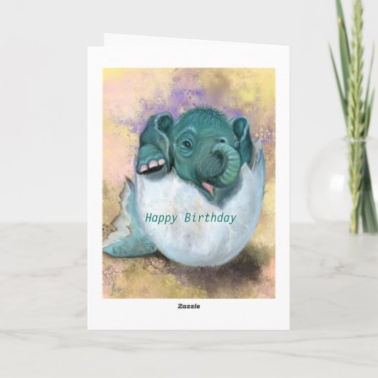 Niedlich Baby Elephant Funny Birthday Card Karte (Rückseite)