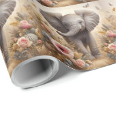 Niedlich Baby Elephant Geschenkpapier (Rolleneckpunkt)