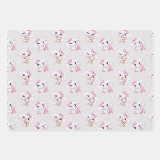 Niedlich Baby Elephant Geschenkpapier Set (Vorderseite 2)