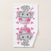 Niedlich Baby Elephant Girl Badhandtuch Set (Handtuch)